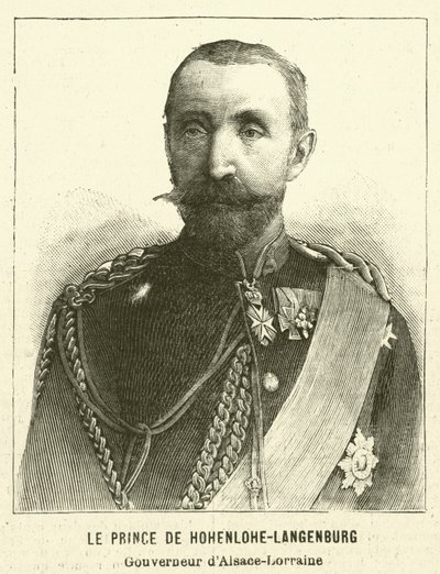 Hermann, Prinz von Hohenlohe-Langenburg, deutscher Gouverneur von Elsass-Lothringen von French School